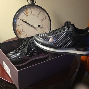 Chic Black and Silver Women's Sneakers